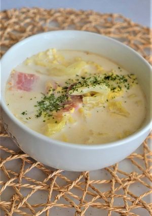 朝食に美味しい!ミルクかき卵スープ-レシピのメイン写真