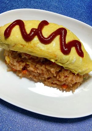 茶碗1杯分ご飯でオムライス-レシピのメイン写真