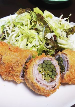 ワラビの肉巻きフライ-レシピのメイン写真
