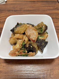 鶏肉となすの大葉入り味噌炒め-レシピのメイン写真