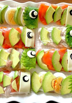 こどもの日☆鯉のぼりの高たんぱく生春巻き-レシピのメイン写真