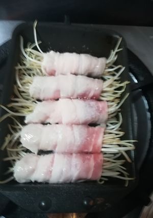 ポン酢でキャベツともやしの豚バラ巻き-レシピのメイン写真