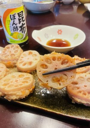 レンコンの鶏はさみ焼き-レシピのメイン写真