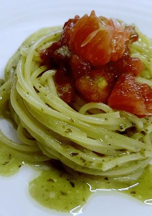 味噌ジェノベーゼソースとトマトのパスタ-レシピのメイン写真