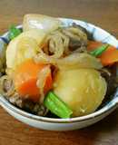 牛すね肉（カレー用角切り肉）で肉じゃが