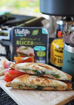 ソースで手軽！大葉とたらこホットサンド-レシピのメイン写真