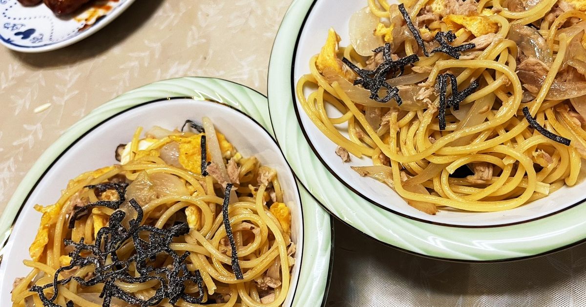 ツナ缶と椎茸の和風パスタ by 弥禄＆初音 【クックパッド】 簡単