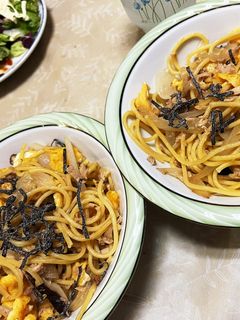 ツナ缶と椎茸の和風パスタ-レシピのメイン写真