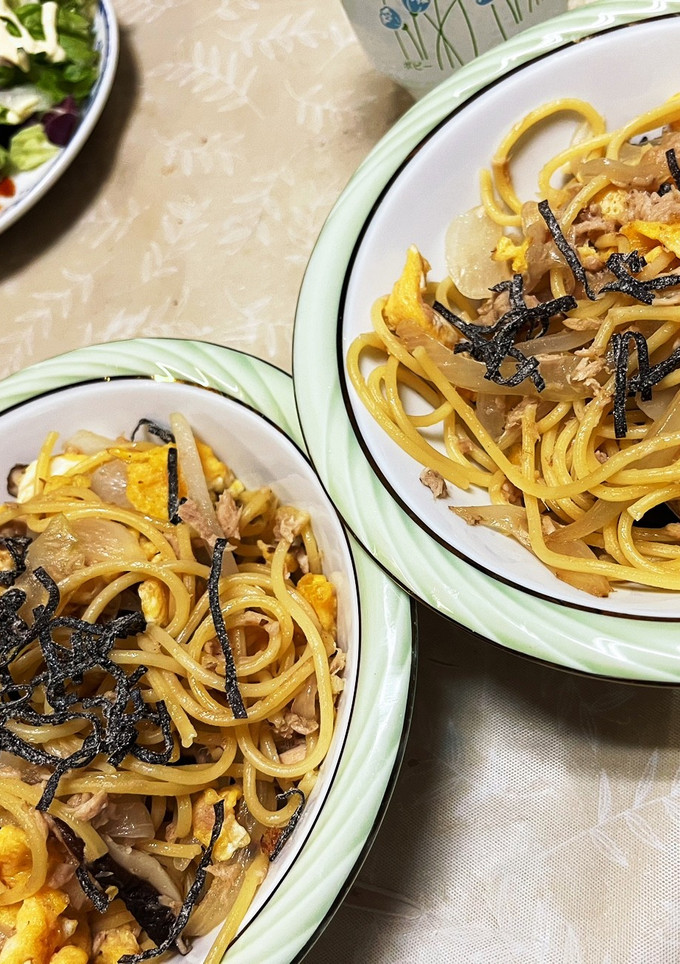 ツナ缶と椎茸の和風パスタ-レシピのメイン写真