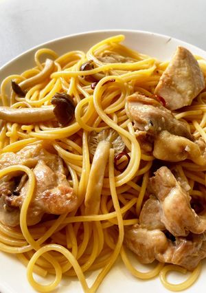 包丁不要☆鶏とキノコのパスタ-レシピのメイン写真
