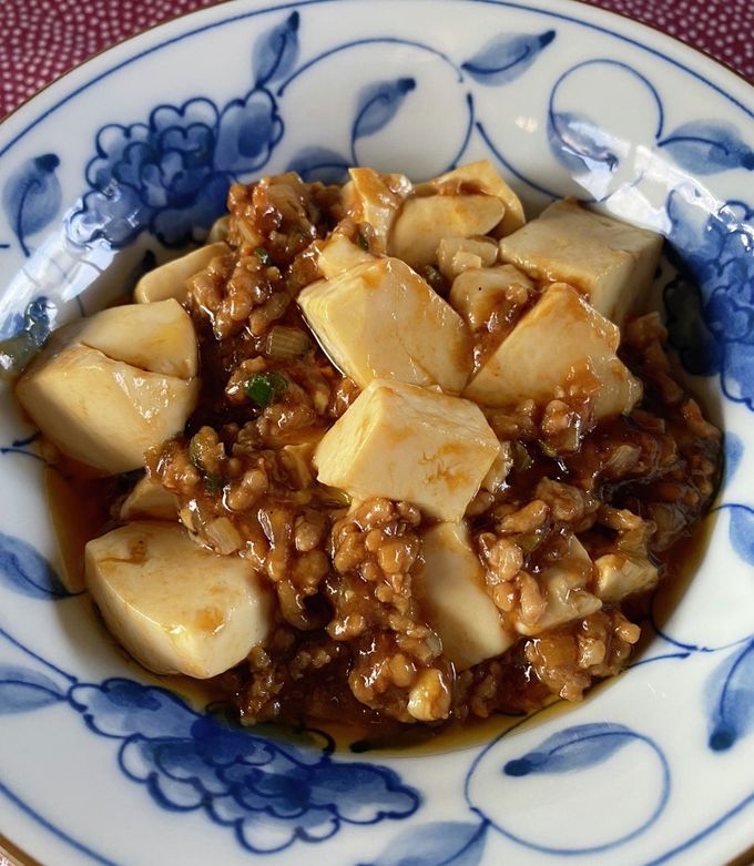 玉ねぎの芽や茎を使った麻婆豆腐（中辛）-レシピのメイン写真