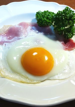 きれいなハムエッグ コールドスタート-レシピのメイン写真