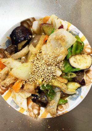 簡単キムチきな粉味豚こま大根青椒肉絲風-レシピのメイン写真