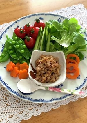 彩り野菜のそぼろ添え♪-レシピのメイン写真