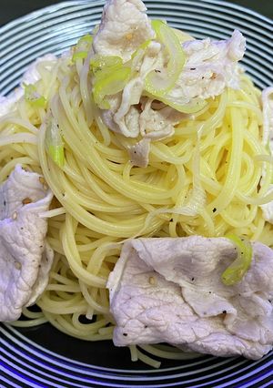 豚しゃぶネギ塩パスタ-レシピのメイン写真
