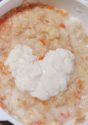 ミルクお粥 豆腐ハート-レシピのメイン写真
