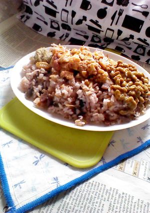 日野菜漬けの炊き込みご飯でカフェ丼V2-レシピのメイン写真