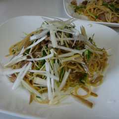 รูปของ 豚ゴボウと水菜のｼｬｷｼｬｷ和風パスタ☆