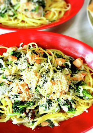 鮭とほうれん草のさらっとクリームパスタ-レシピのメイン写真