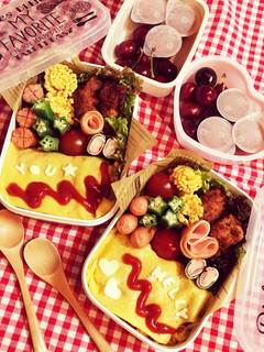 サラダにお弁当に☆ハムのダブルハート-レシピのメイン写真