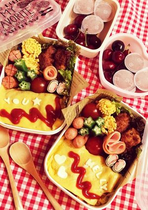 サラダにお弁当に☆ハムのダブルハート-レシピのメイン写真