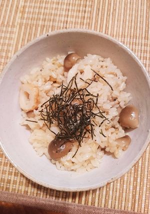 ちくわと、しめじの炊き込みご飯〜-レシピのメイン写真