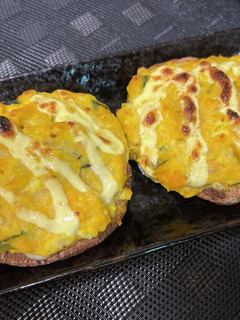 椎茸のかぼちゃペースト乗せ焼-レシピのメイン写真