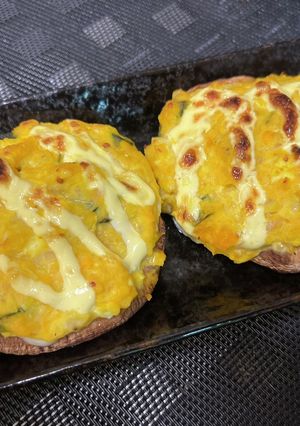 椎茸のかぼちゃペースト乗せ焼-レシピのメイン写真
