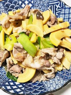たけのこと青梗菜の豚肉炒め-レシピのメイン写真