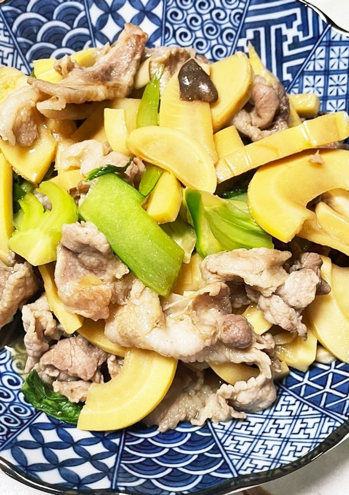 たけのこと青梗菜の豚肉炒め-レシピのメイン写真