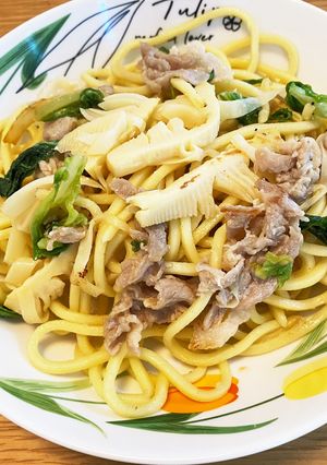 豚こまと筍と春キャベツの塩焼きそば-レシピのメイン写真