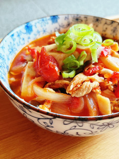 調味料2つ☆煮込み10分簡単トマト肉豆腐-レシピのメイン写真