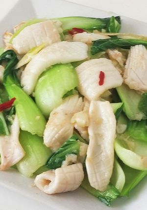 イカとチンゲン菜炒め-レシピのメイン写真