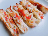 簡単美味しい♡ちくわのカニカマチーズ焼き