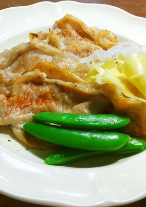 簡単柔らかい塩麴漬け豚しゃぶ肉の炙り焼　-レシピのメイン写真