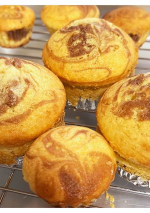 カリふわ食感のマーブルカップケーキ-レシピのメイン写真