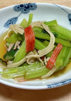 蕪の葉とカニカマの煮浸し-レシピのメイン写真