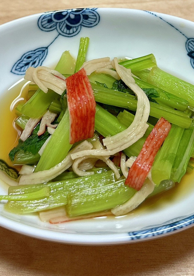 蕪の葉とカニカマの煮浸し-レシピのメイン写真