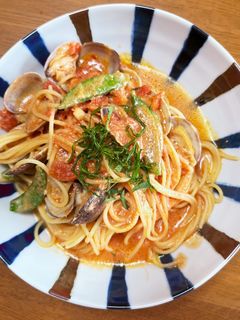 豆乳であさりのトマトクリームパスタ-レシピのメイン写真