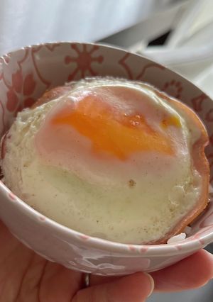 レンジで!ハムエッグ-レシピのメイン写真
