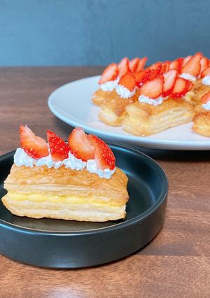 冷凍パイシートでカスタードいちごパイ☆-レシピのメイン写真
