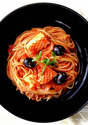 イカ&玉葱のワンパン*トマトソースパスタ-レシピのメイン写真