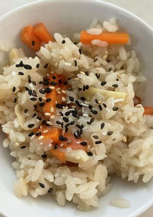 ベジブロスを使ったかんたん炊き込みご飯-レシピのメイン写真