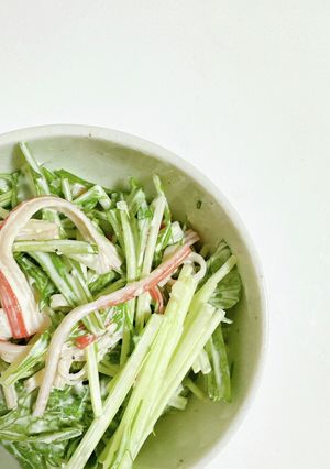 ドレッシングも簡単！水菜のシーザーサラダ-レシピのメイン写真