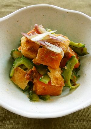 ゴーヤとサーモンの梅肉あえ-レシピのメイン写真