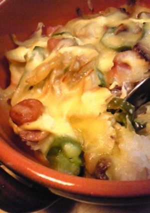 一人分でもすぐおいしい！納豆ピザライス-レシピのメイン写真
