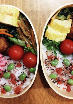 曲げわっぱ、高校生親子弁当、唐揚げ編-レシピのメイン写真