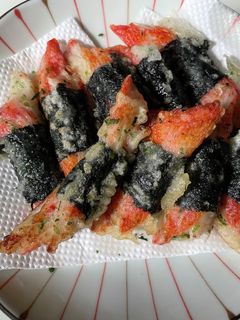 お弁当に!カニカマ磯辺揚げ焼き-レシピのメイン写真