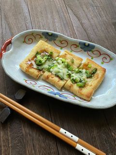 油揚げのネギチーズ焼き(ソース)-レシピのメイン写真