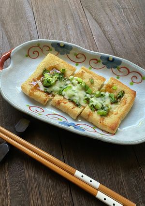 油揚げのネギチーズ焼き(ソース)-レシピのメイン写真